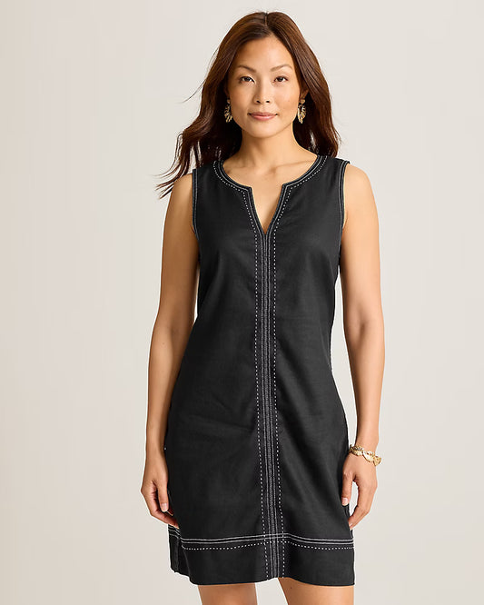 TOMMY BAHAMA PALM A DORA SPLIT NECK DRESS