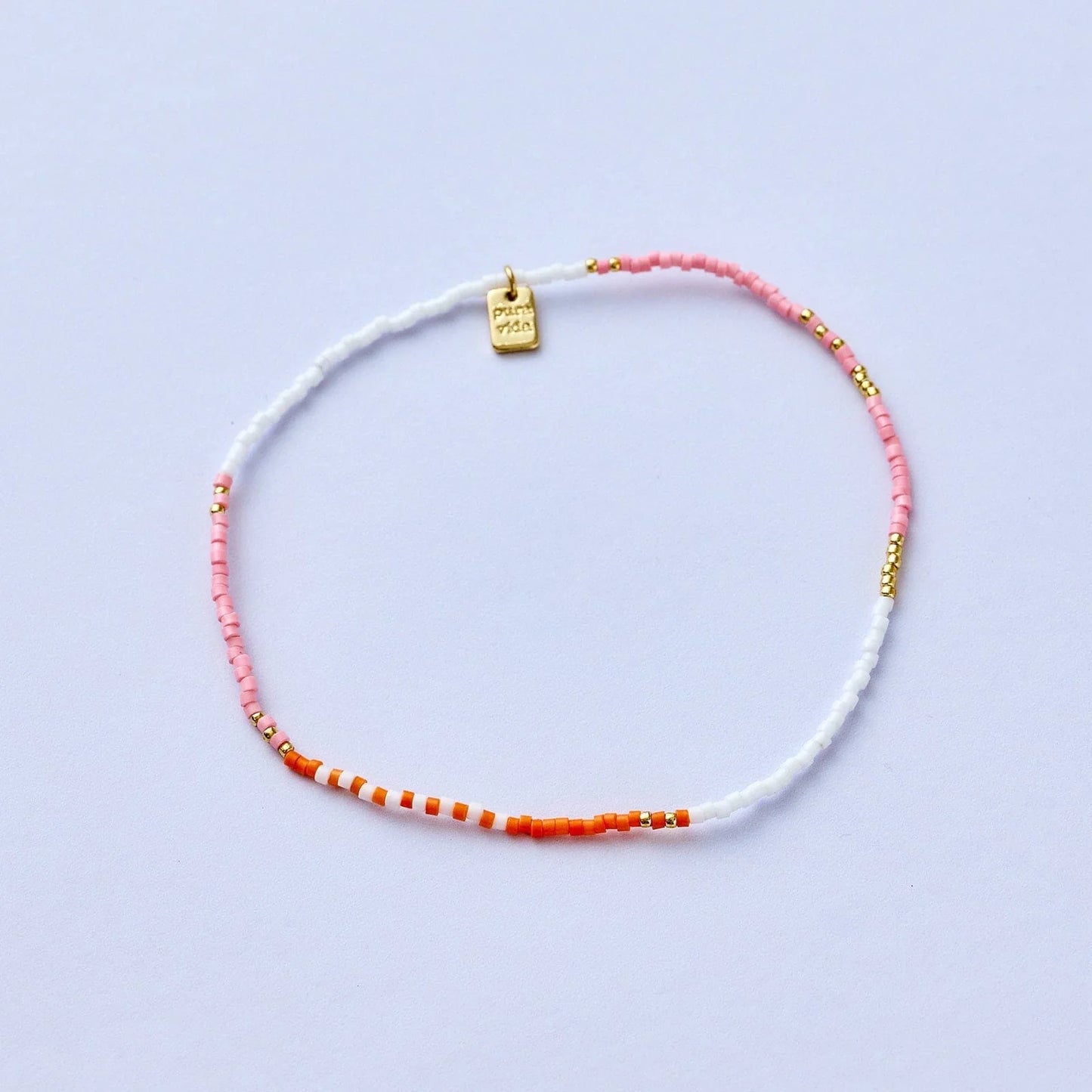 PURA VIDA MIXED SEED BEAD ANKLET