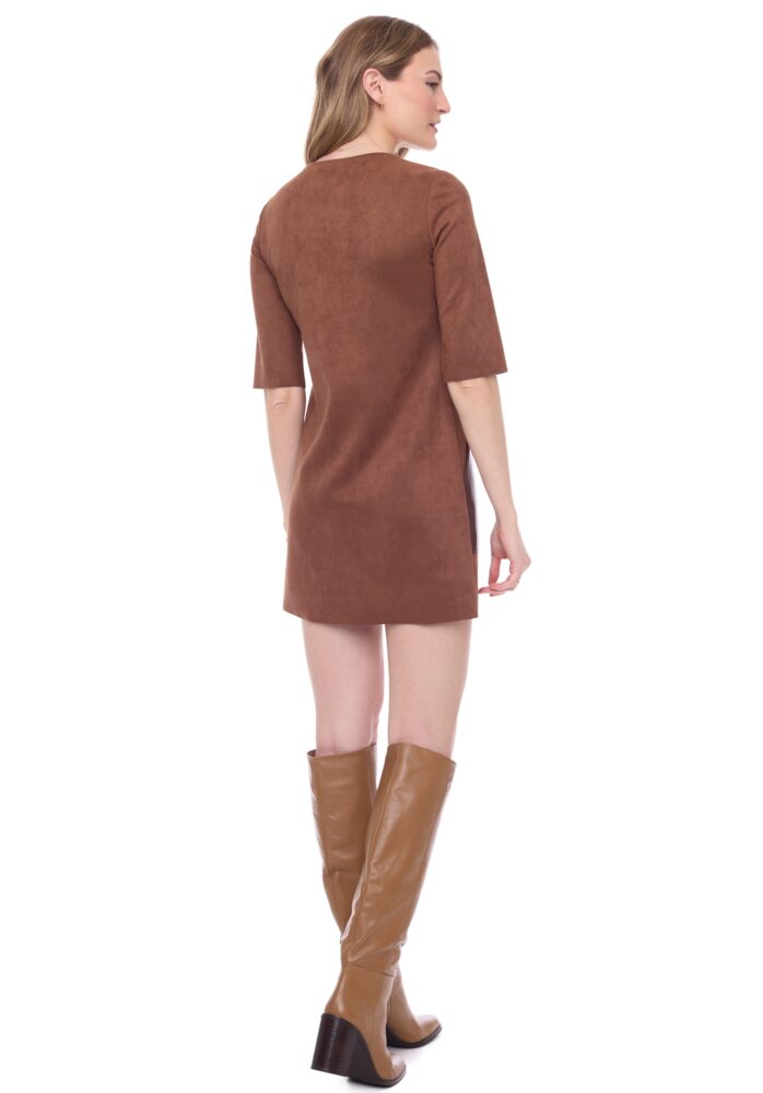 TYLER MADISON FATIMA FAUX SUEDE DRESS