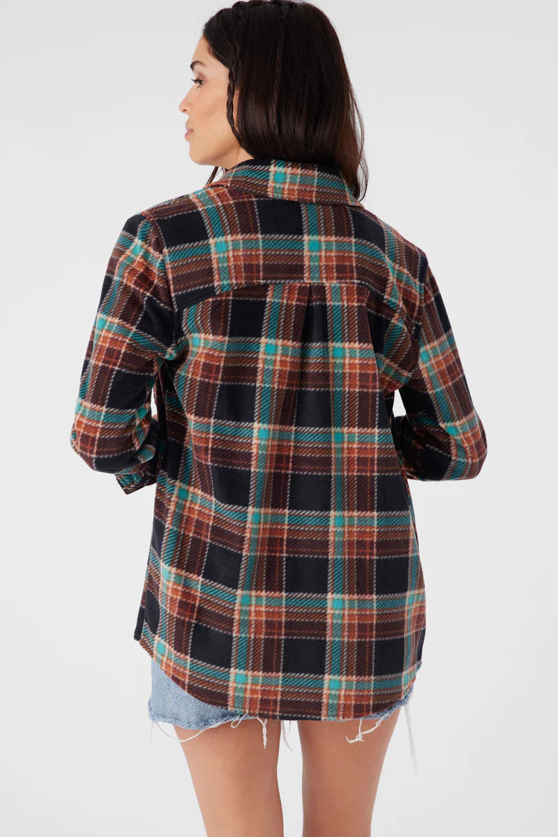 ONEILL ZUMA FLANNEL PLAID TOP