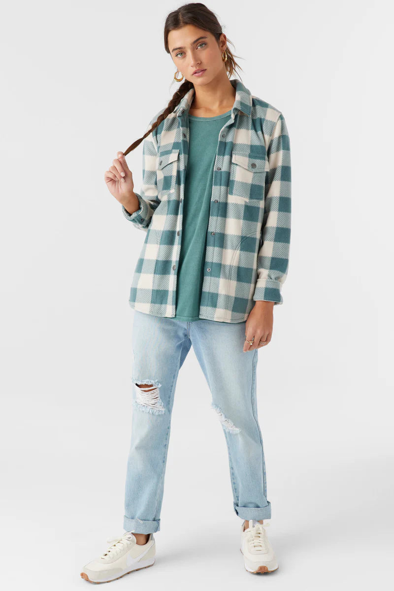 ONEILL ZUMA FLANNEL PLAID TOP