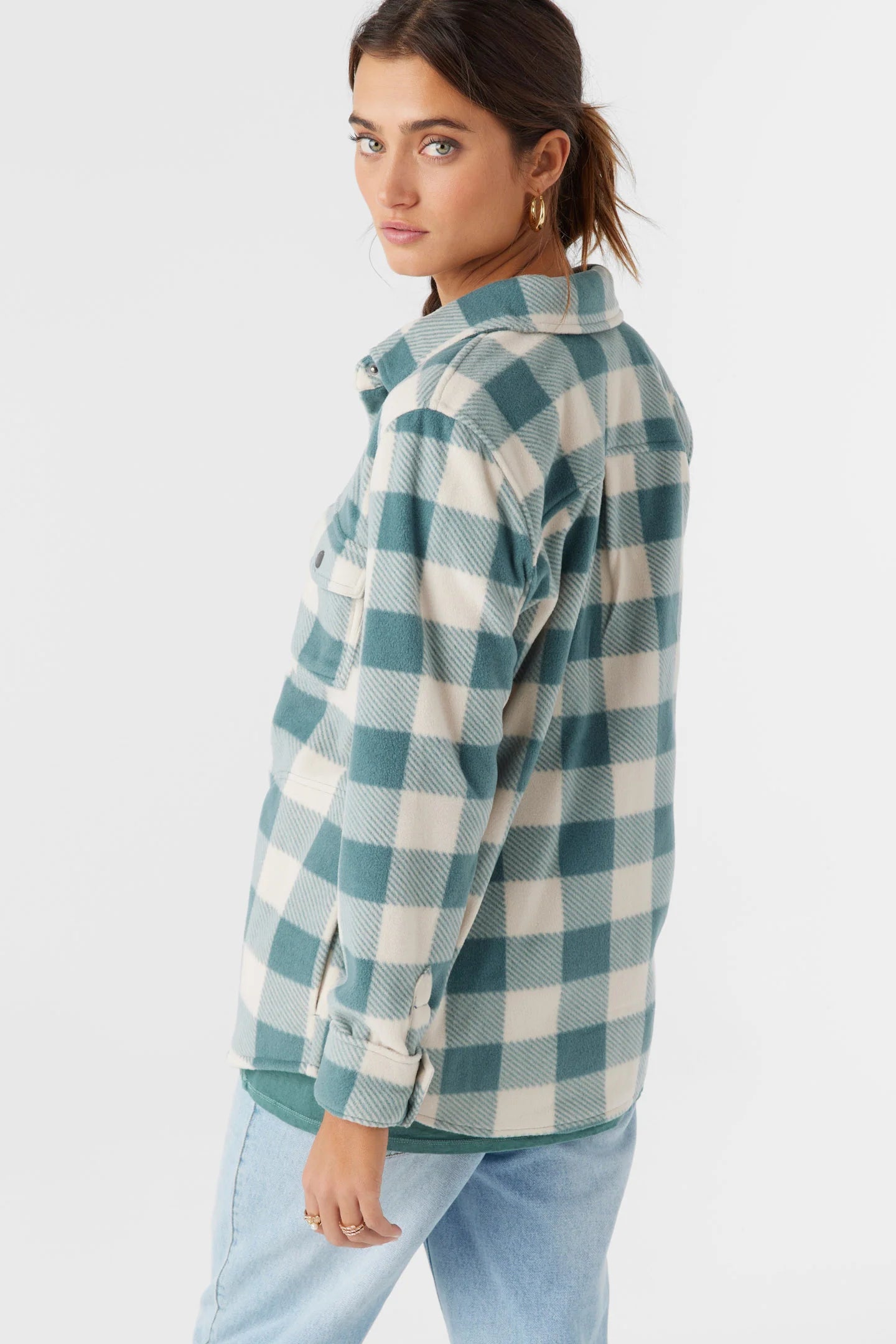 ONEILL ZUMA FLANNEL PLAID TOP