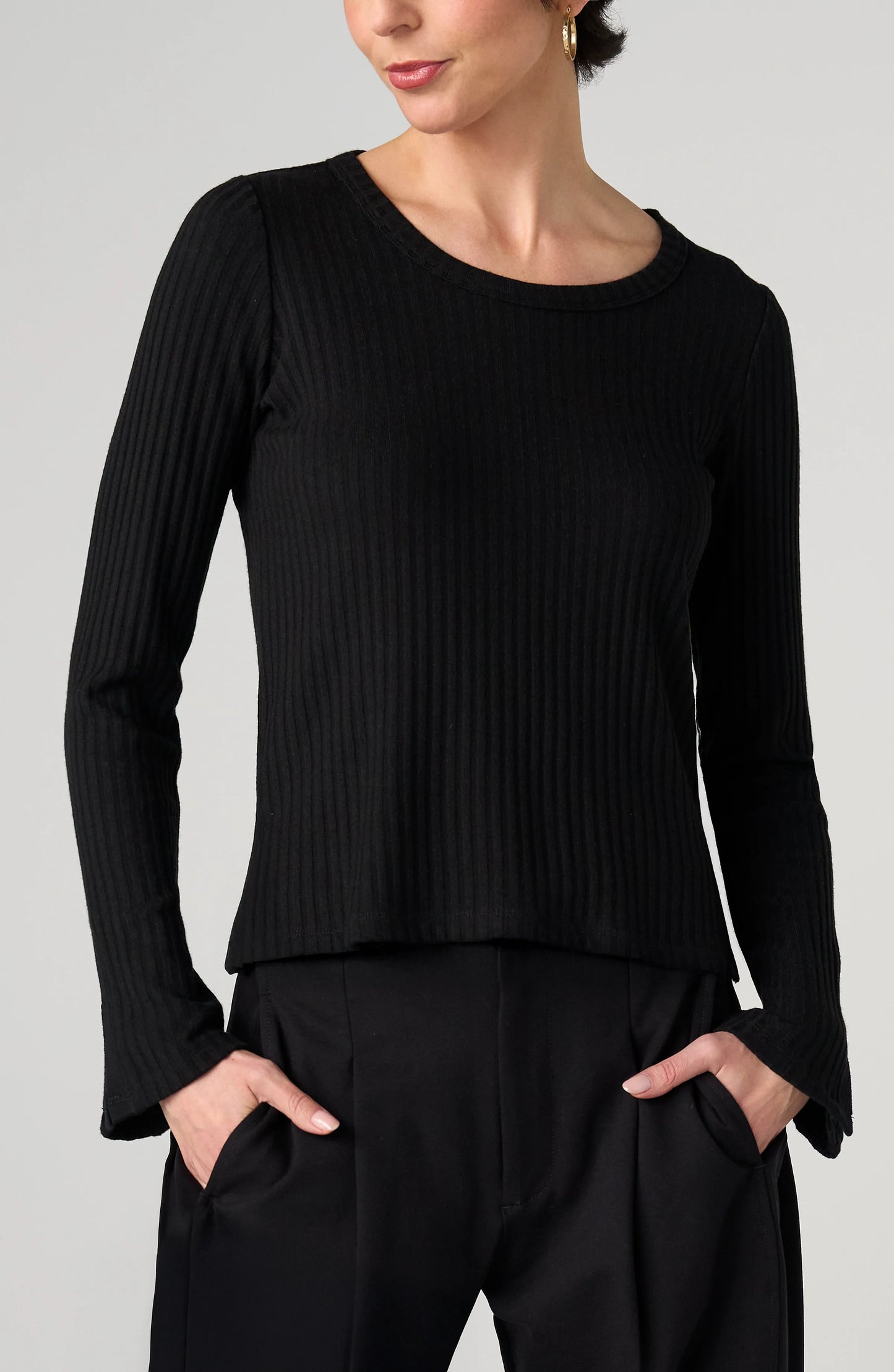 LIVERPOOL LS SCOOP NECK KNIT TOP