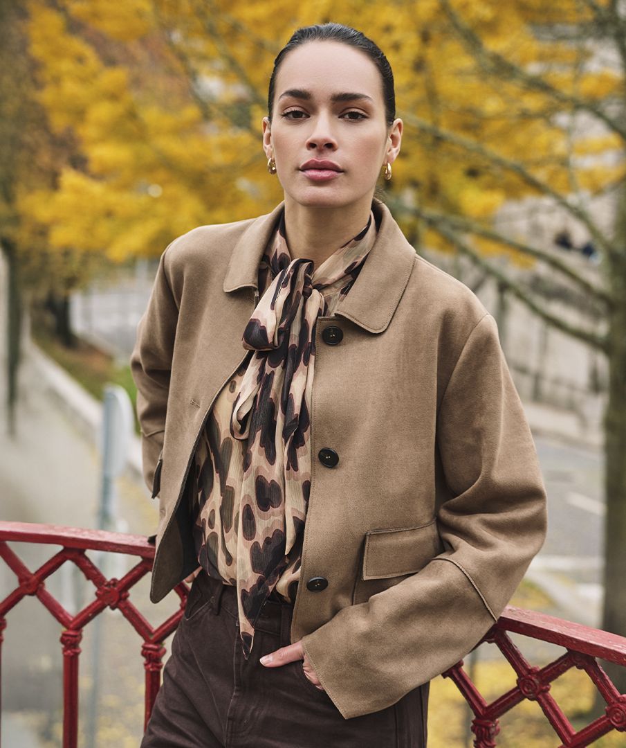 ESQUALO JACKET SUEDINE COLLAR POCKETS