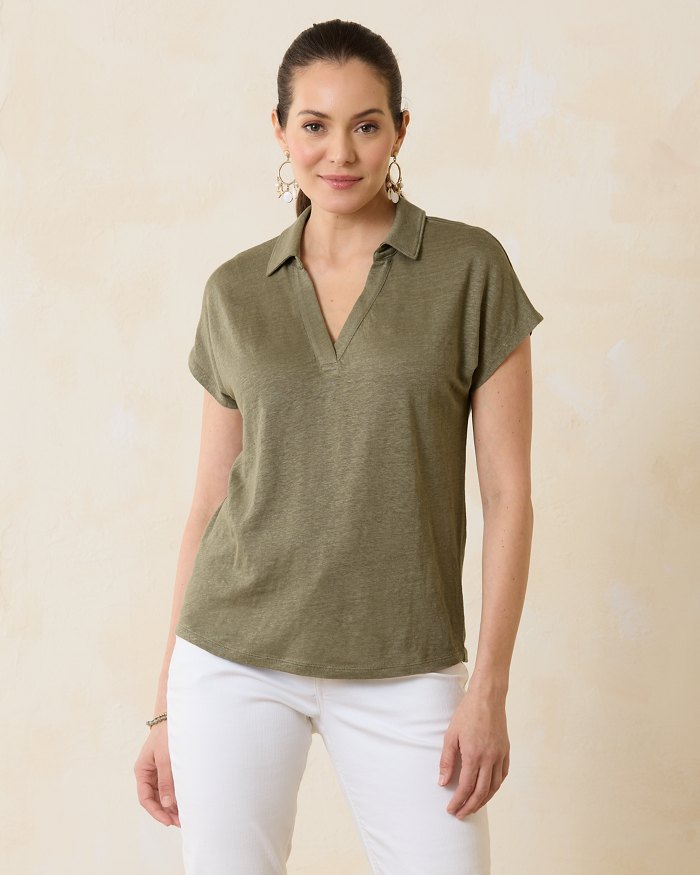 TOMMY BAHAMA LINNEA JOHNNY COLLAR TEE