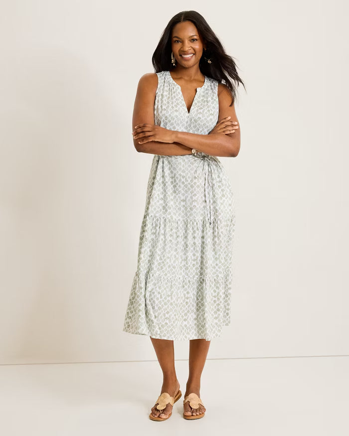 COASTAL SANDS LINEN-BLEND SUNDRESS