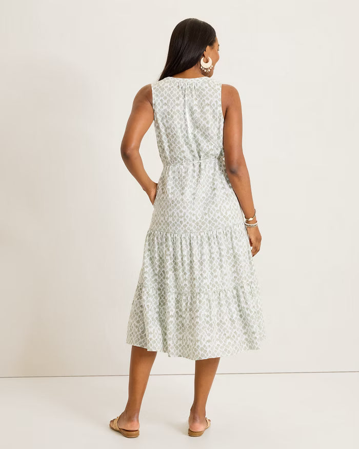 COASTAL SANDS LINEN-BLEND SUNDRESS