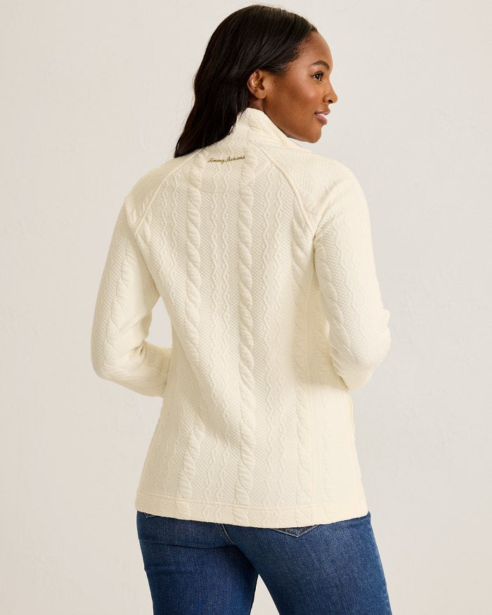TOMMY BAHAMA ARUBA CABLE JACQUARD FULL-ZIP
