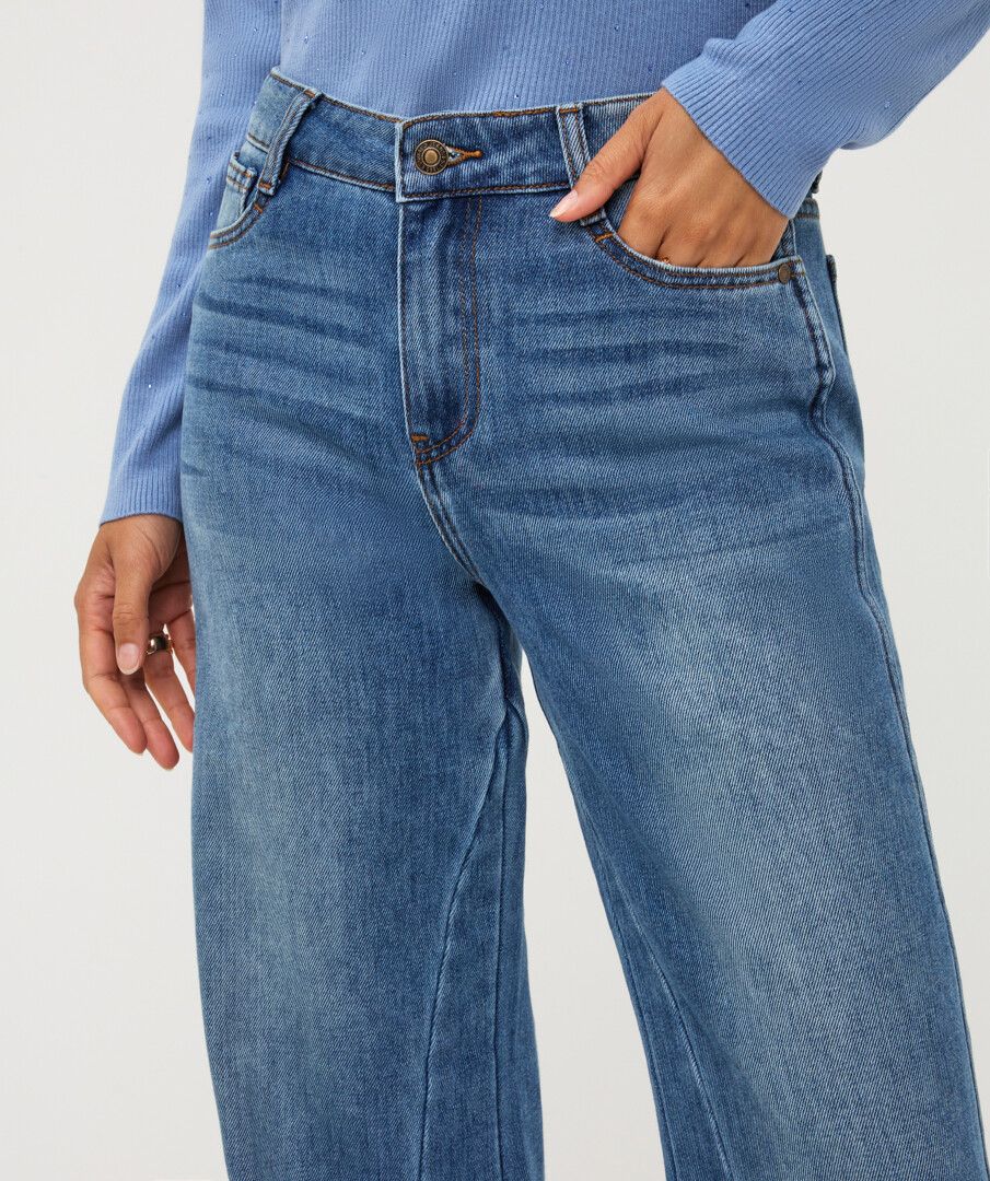 ESQUALO TROUSERS FLAIR PANELS DENIM