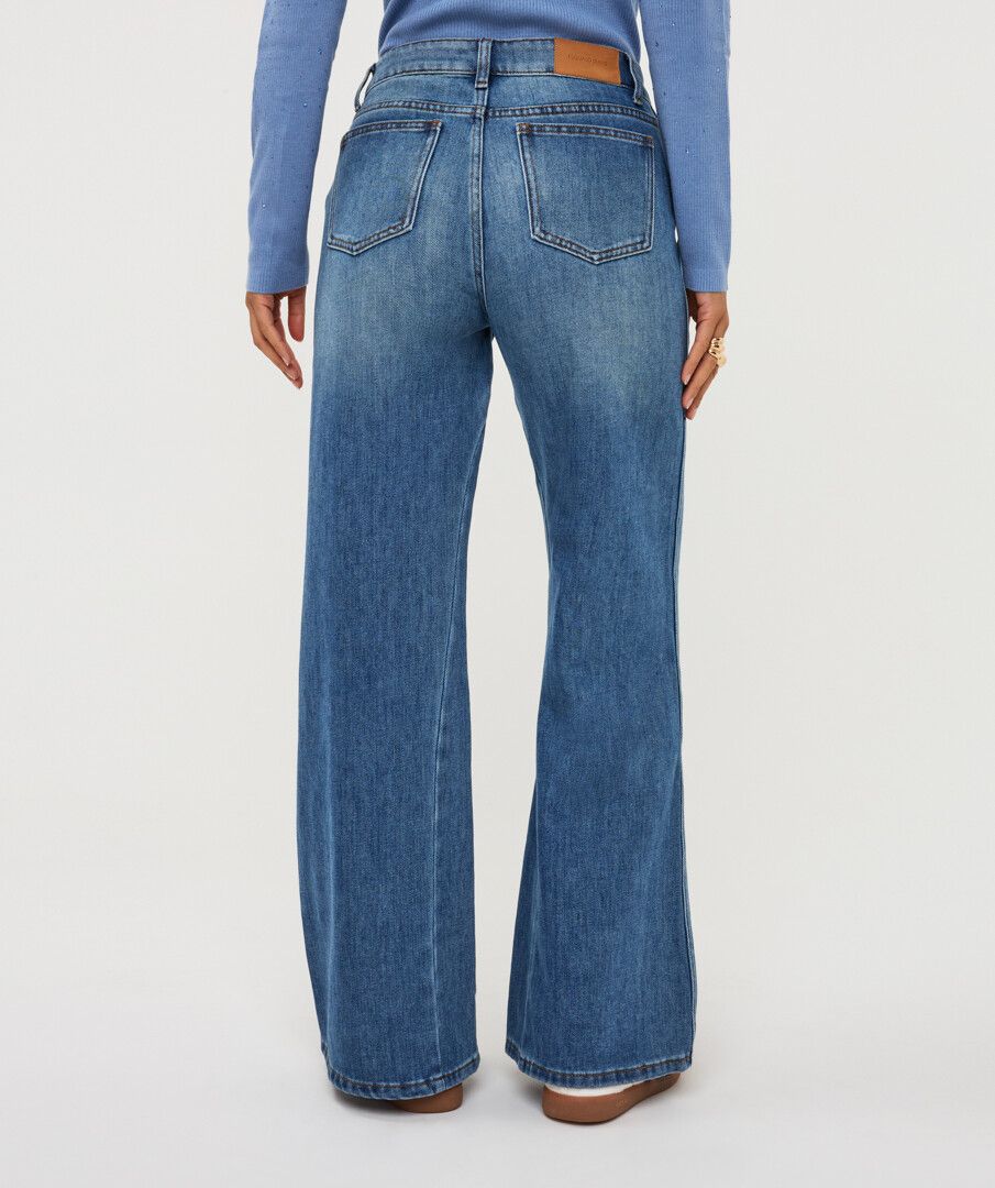 ESQUALO TROUSERS FLAIR PANELS DENIM