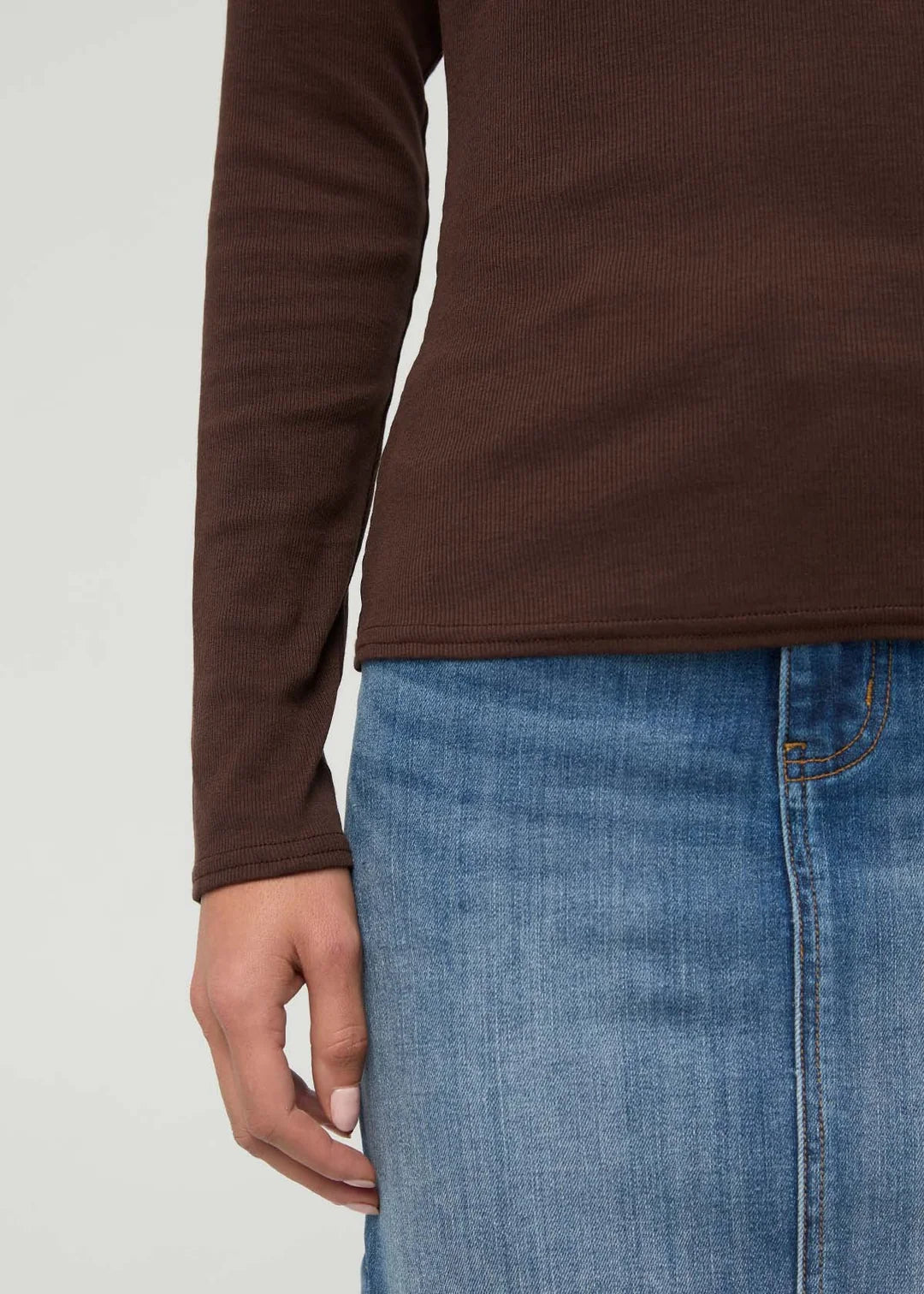 DU/ER RIBBED PIMA LONG SLEEVE HENLEY