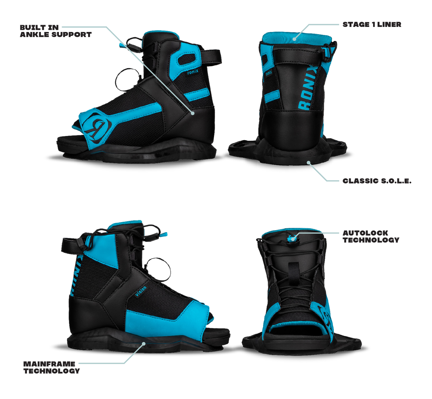 RONIX VISION KIDS WAKEBOARD BOOT