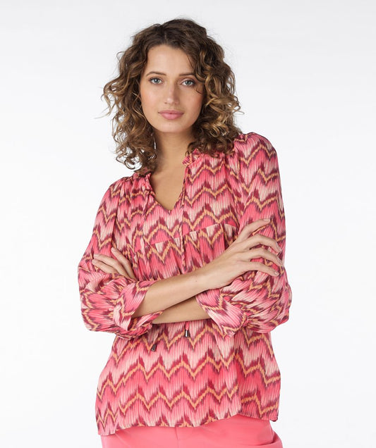 ESQUALO BLOUSE WIDE SLEEVE ZIGZAG